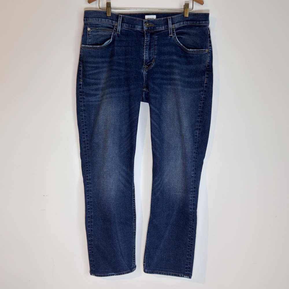 Hudson Blake Slim Straight Mens Jeans Blue Medium Wash Stretch Size 34(36x30)